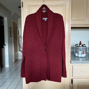Eddie Bauer Red Cozy Cardigan Sweater